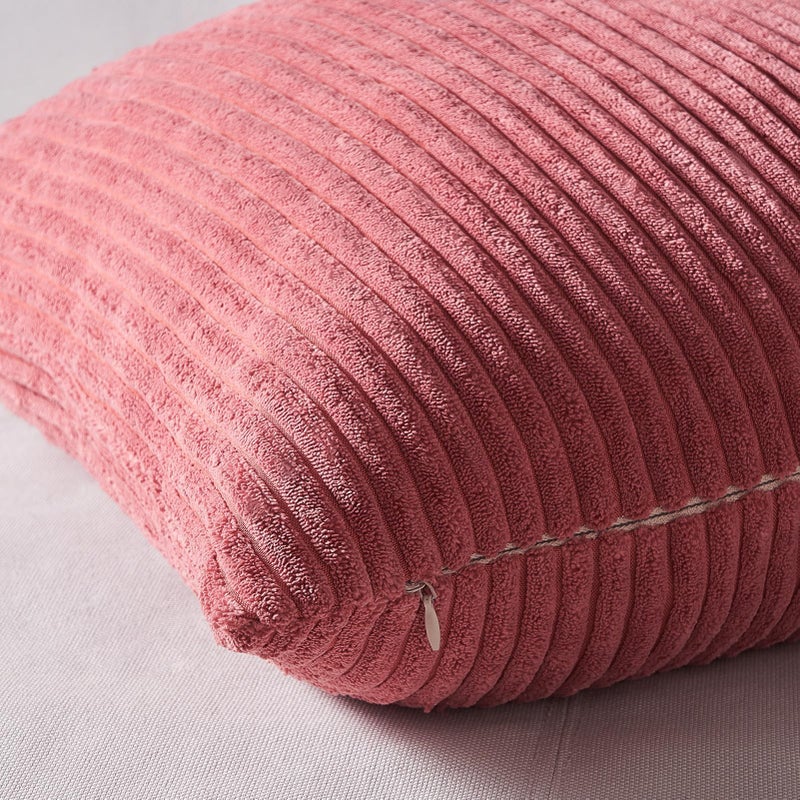 Topfinel Pink Throw Pillow Covers 16x16 Inch Set of 4 Soft Farmhouse Corduroy Decorative Cushion Cover Square Cute Pillow Case for Gril's Bedroom Couch Sofa Living Room Spring Series Home Decor - Image 3